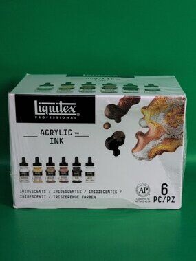 Liquitex Professional Metallic Acrylic Ink Set 6 Pcs Iridescent Colors 30ml New